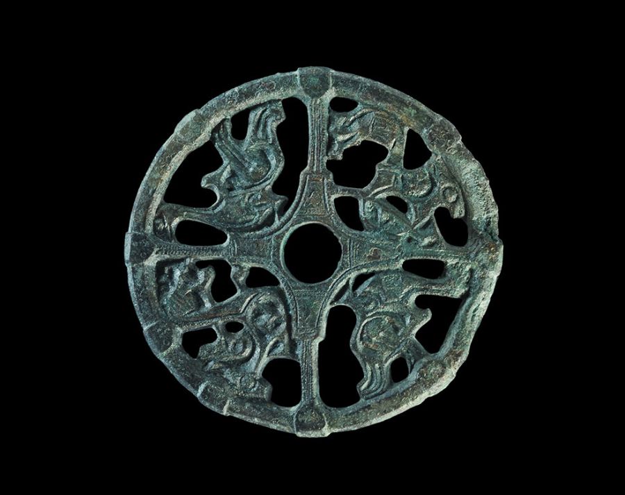 Viking Bronze Oseberg Style Openwork Roundel