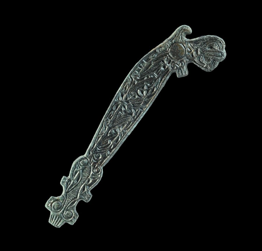 Viking Bronze Zoomorphic Pin-Joint Plaque