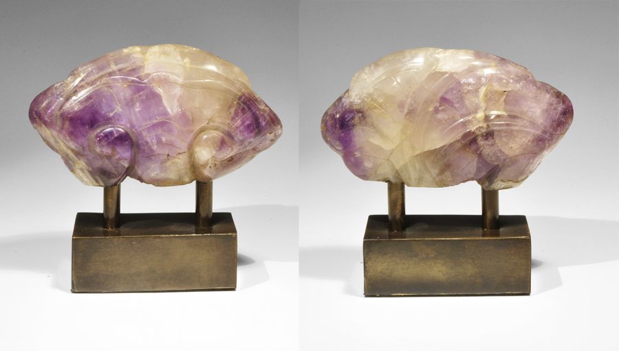 Chinese Carved Amethyst Sceptre Head