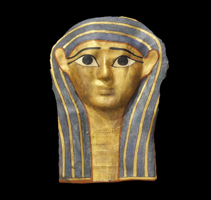 Egyptian Gilt Cartonnage Mummy Mask