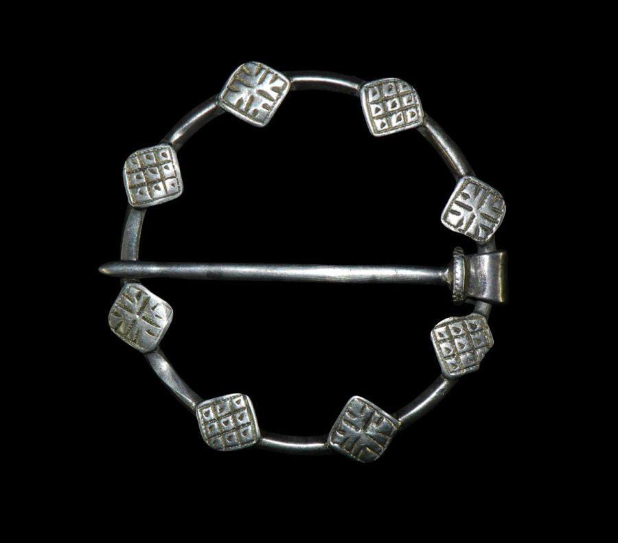 Medieval Ornamented Silver Annular Brooch