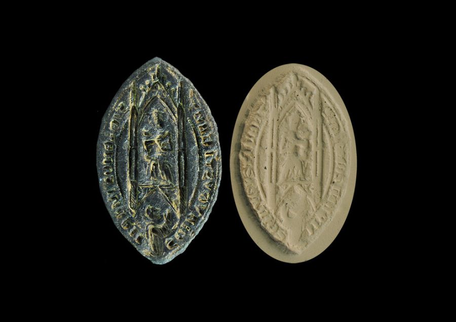 Medieval Bronze St Augustine's Abbey Almoner's Seal Matrix
