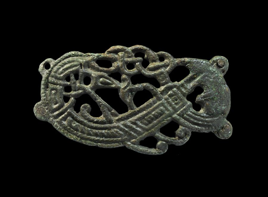 Viking Scandinavian Jellinge Style Bronze Dragon Belt Plaque