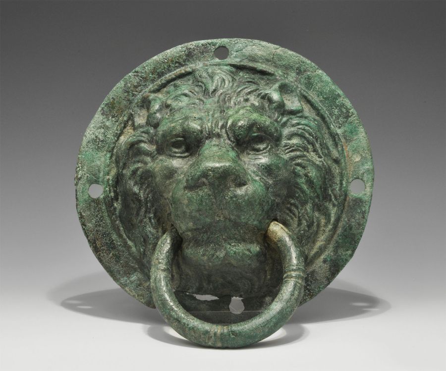 Roman Bronze Lion Mask Door Handle