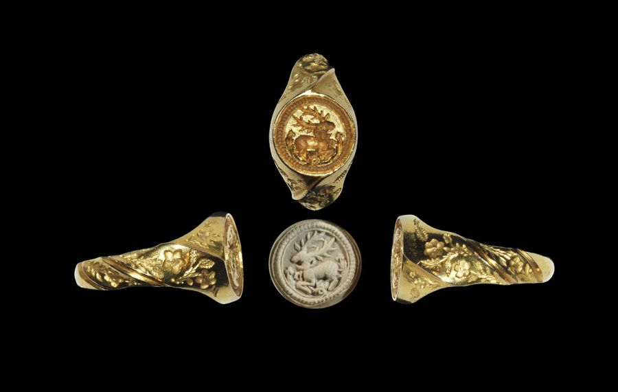 Medieval Gold 'Hart' Signet Ring
