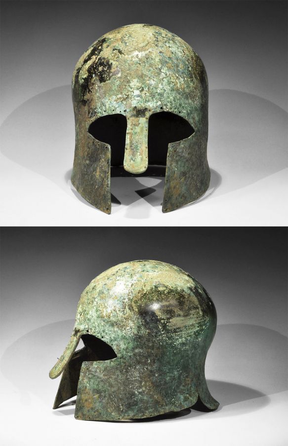 Greek Bronze Corinthian Helmet