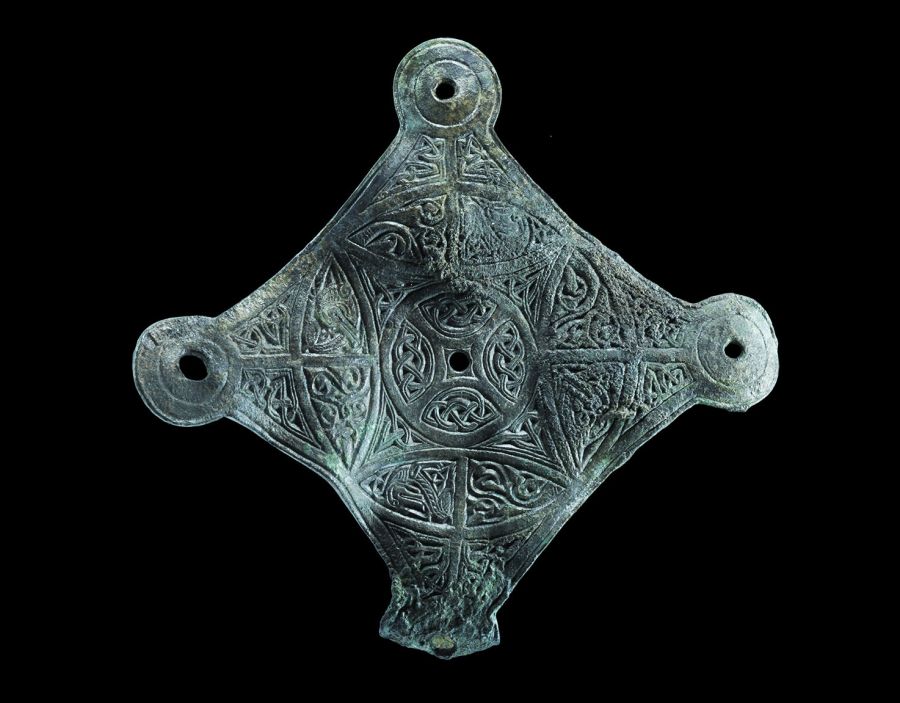 Anglo-Saxon Bronze Cruciform Casket Appliqué