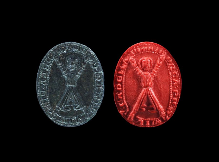 Medieval Bronze 'St Andrew' Oval Seal Matrix