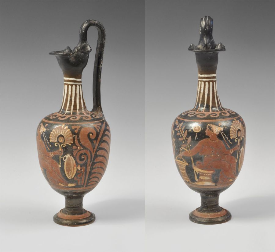 Greek Apulian Black-Glazed Oinochoe