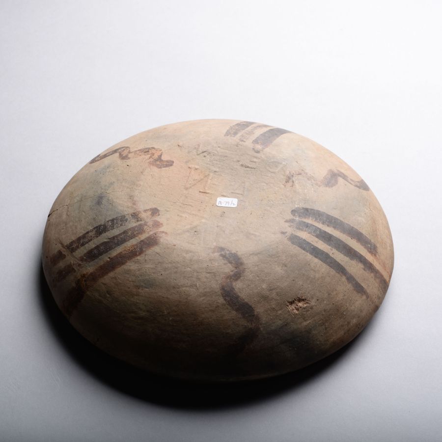 Cypriot Decorated Bowl with Stamped Characters to Reverse