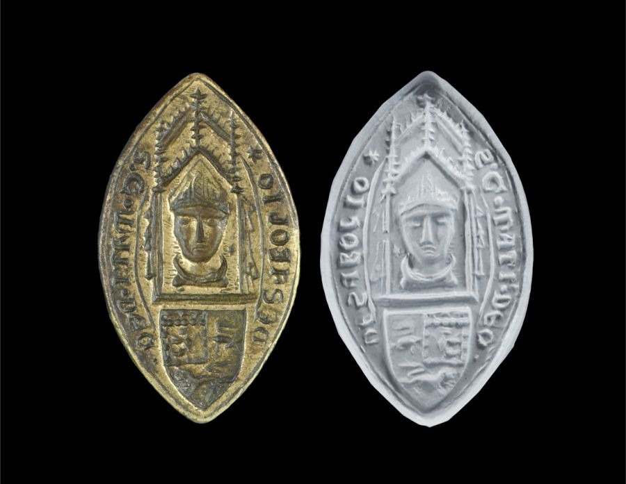 Medieval Bronze Armorial Vesica Seal Matrix