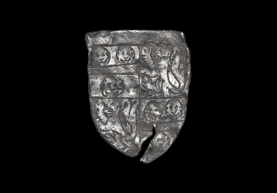 Medieval Silver Baron de la Pole Heraldic Pendant