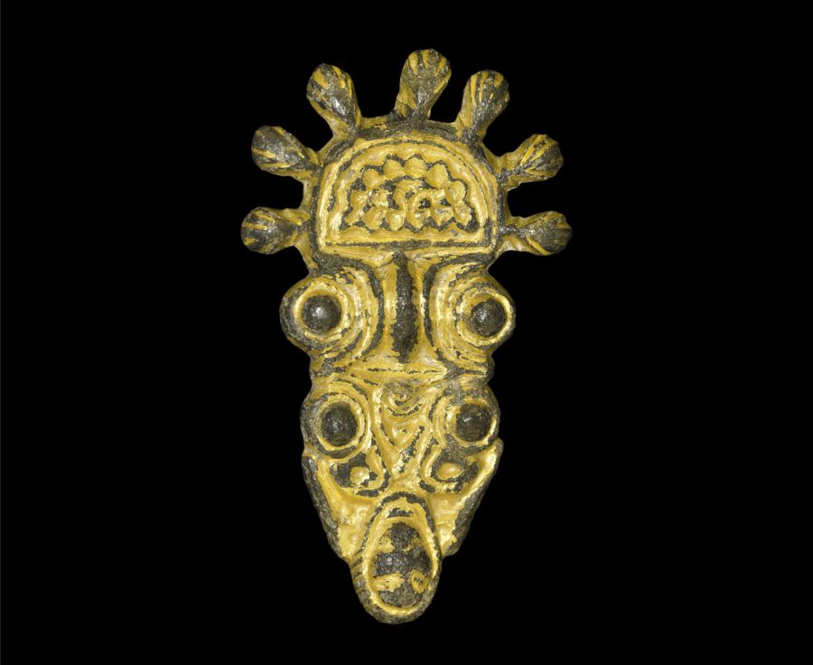 Anglo-Saxon Gilt-Bronze Radiate-Headed Brooch