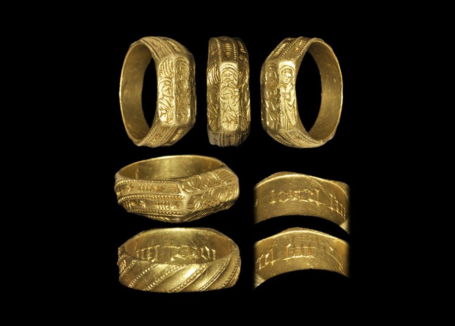 Medieval Gold 'I am Loyal' Iconographic Ring