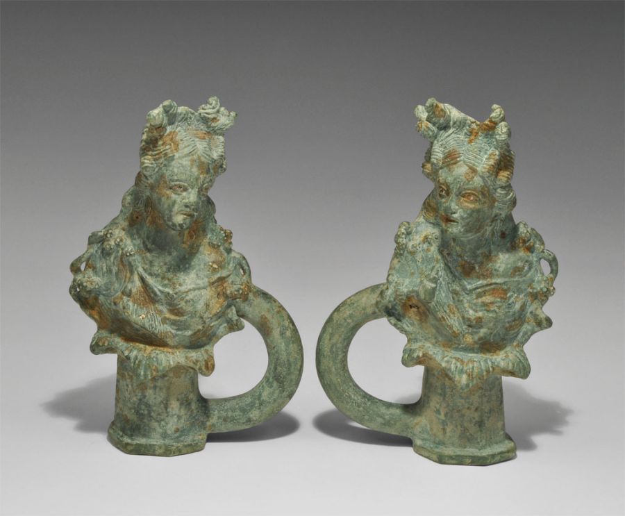 Roman Pair of Figural Chariot Fittings