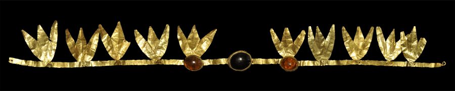 Greek Gold Diadem with Cabochon Gemstones