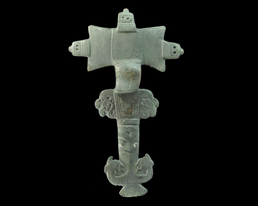 Anglo-Saxon Zoomorphic 'Bird-Head Lappets' Cruciform Brooch