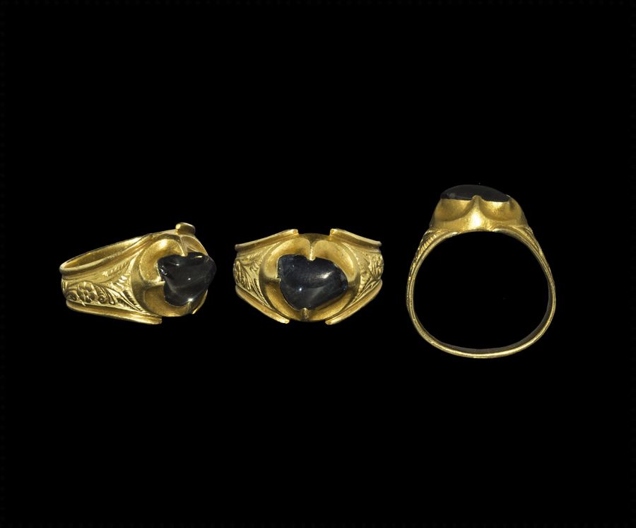 Medieval Gold Duchess of Lancaster Posy Ring with Sapphire