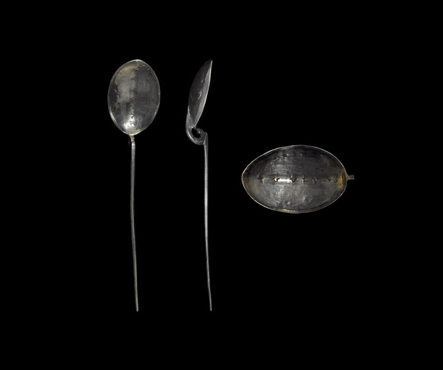 Roman Baptismal Spoon Inscribed DIV VIVAS