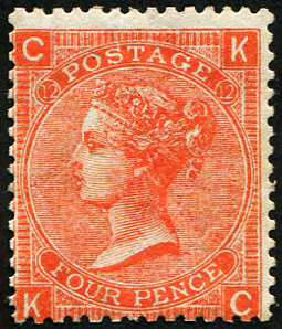 4d SG 95, Pl.12 'DEEP VERMILION' MINT