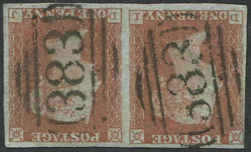 1d Pl.108 (SG 8wi, 'WMK.INV') PAIR VFU