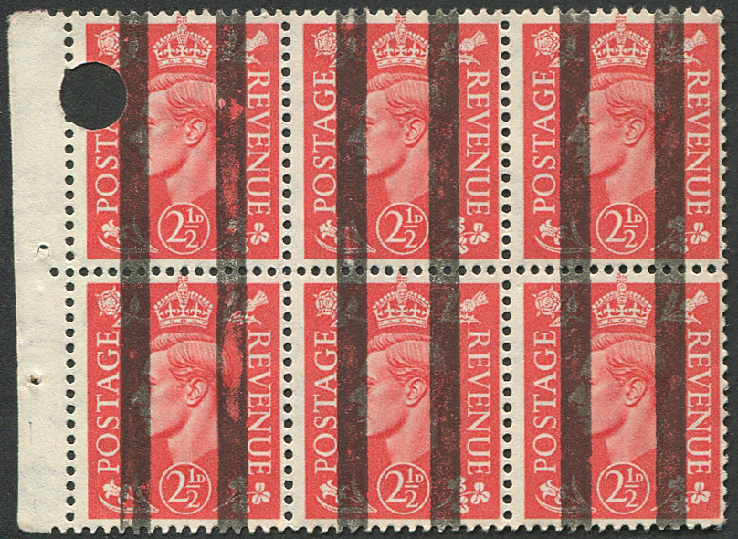 1950 2 1/2d SG 507 BOOKLET PANE OF SIX