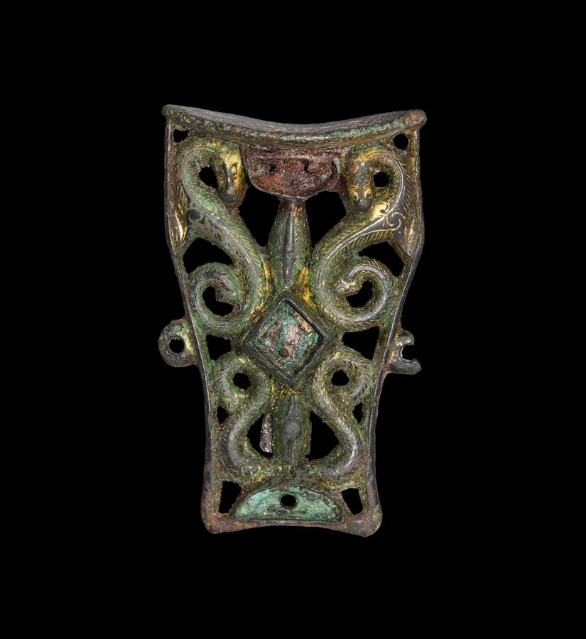 Anglo-Saxon Gilt Mount with Dragons