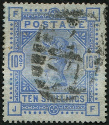 10/- SG 177 (on 'BLUED PAPER') GU