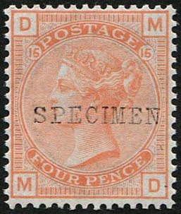 4d Vermilion SG 152s OVPT. 'SPECIMEN' TYPE 9