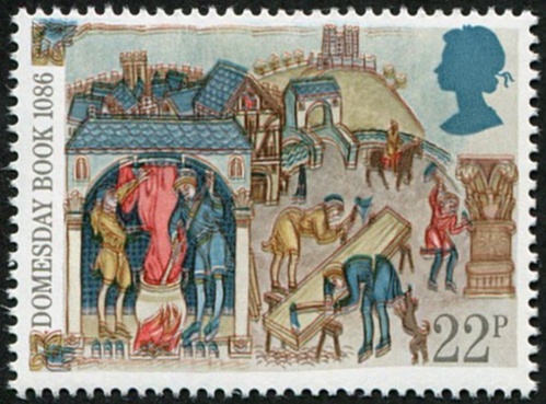 1986 Domesday 22p SG 1325 UPWARDS SHIFT OF 'BLUE'