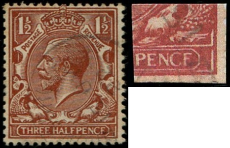 1 1/2d SG 362a 'PENCF' ERROR VFU