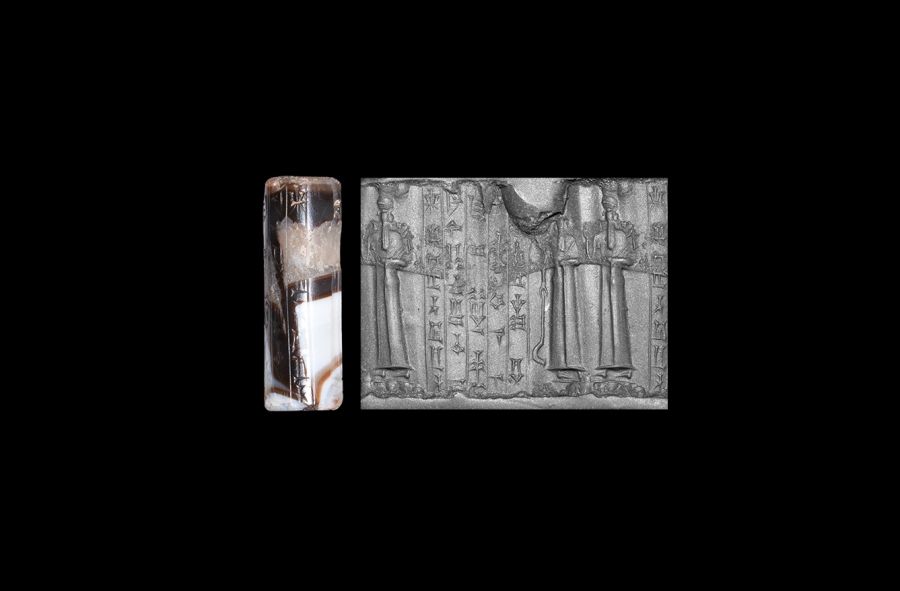 Western Asiatic Kassite Cylinder Seal with a Prayer to Nanna for Divine Favour