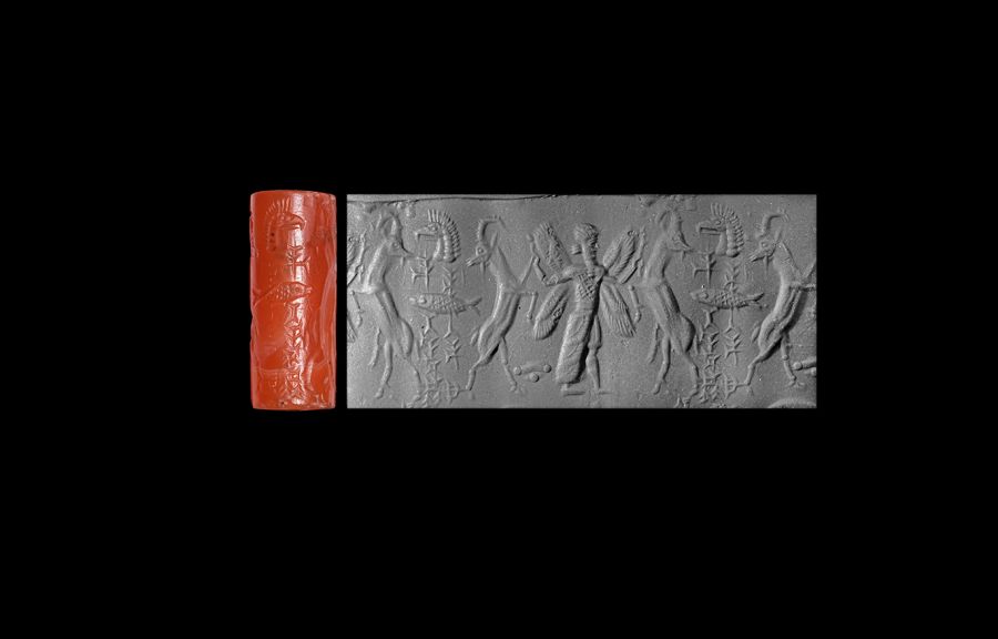 Western Asiatic Neo-Assyrian Cylinder Seal with Enlil the Protector of Life