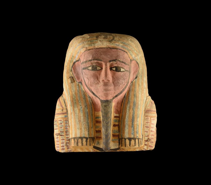 Egyptian Polychrome Sarcophagus Mask