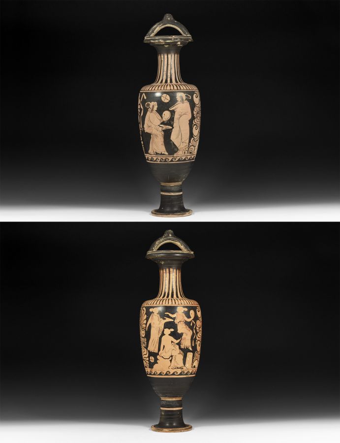 Greek Large Painted Bail-Amphora Vessel