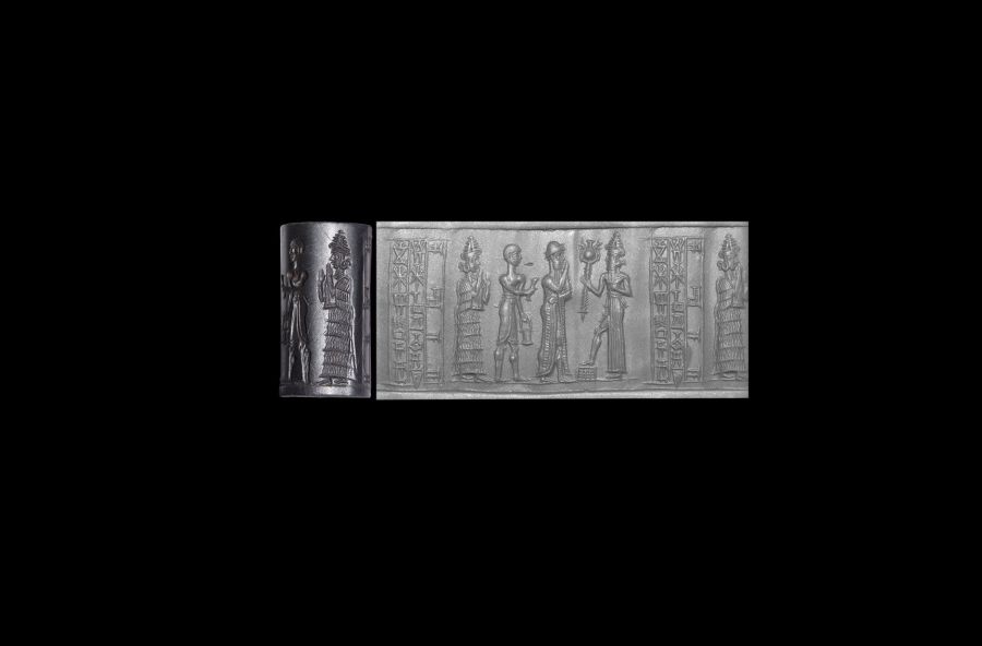 Western Asiatic Old Babylonian Cylinder Seal of Zalay, Son of Sin-Nasir