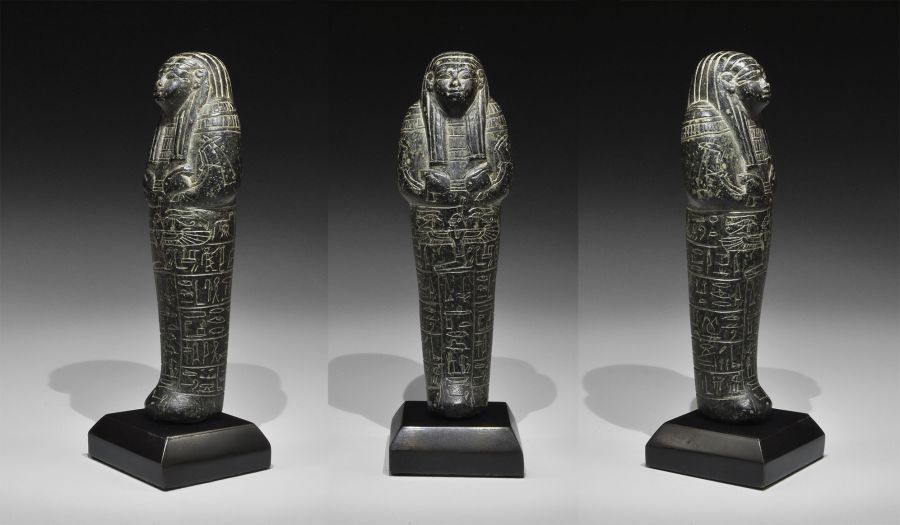 Egyptian Fine Black Serpentine Shabti